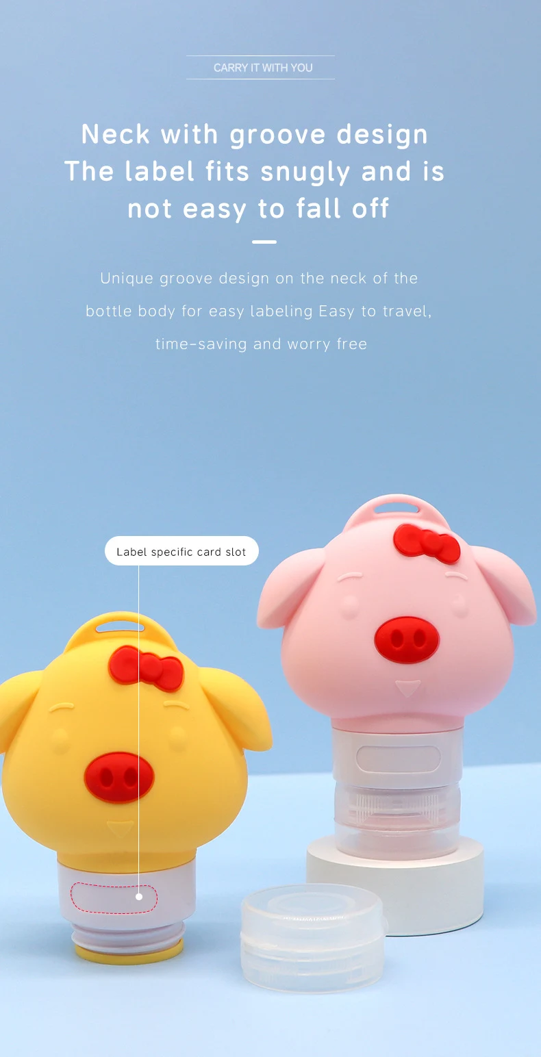 Cartoon Cute Pig Silicone Travel Cosmetic Bottle