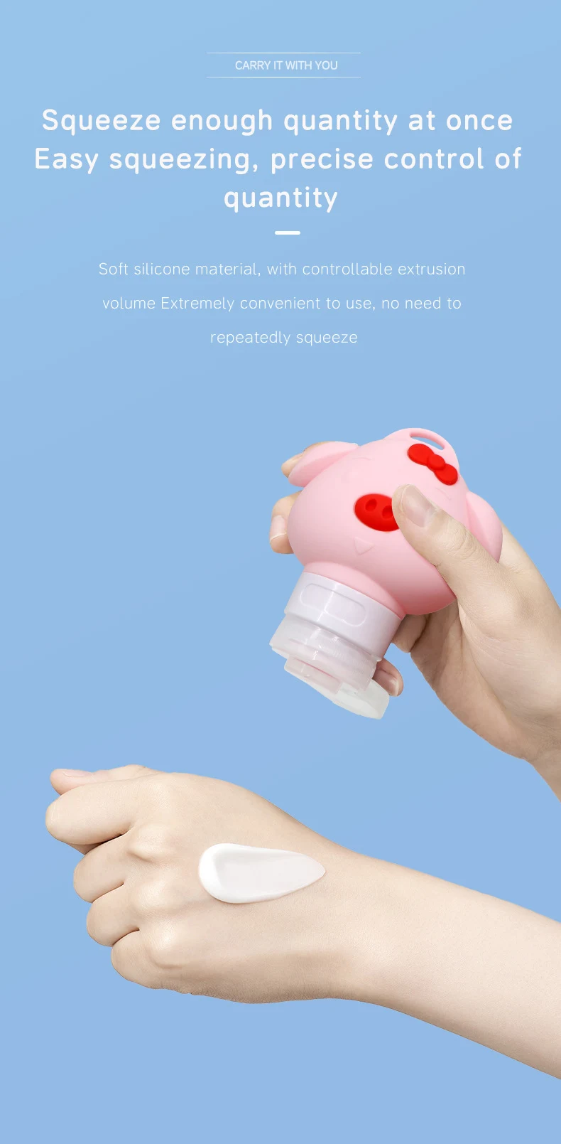 Cartoon Cute Pig Silicone Travel Cosmetic Bottle
