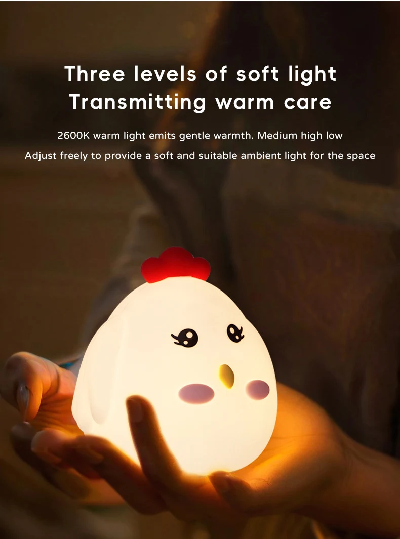 Cute Gugu Chicken Colorful Creative Small Night Light